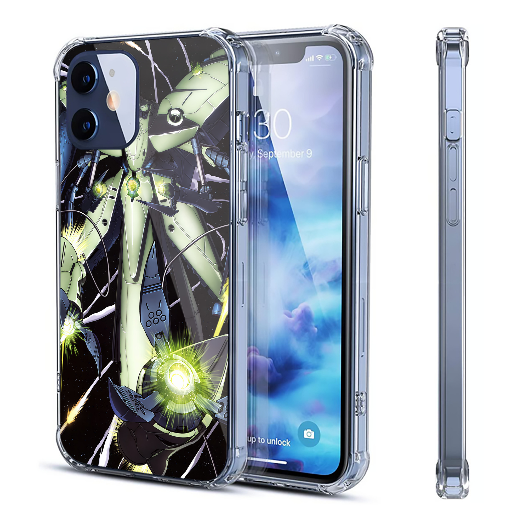 （画像用） 機動戦士ガンダム Mobile Suit Gundam 【iPhone 12シリーズ対応】透明スマホケース（クリアソフトケース）
